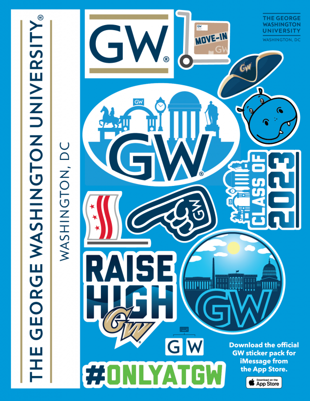 The George Washington University custom sticker sheet project